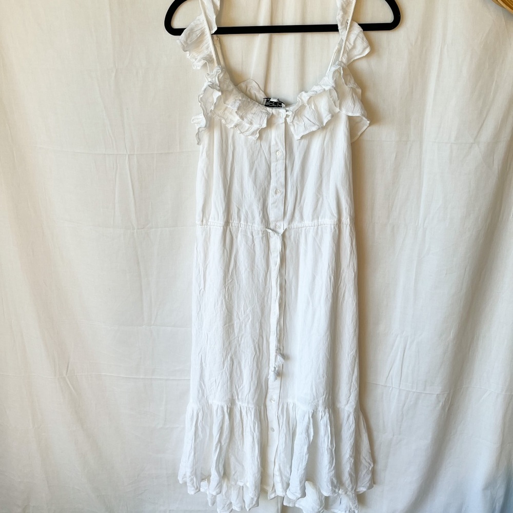 NWT Sofia Jeans by Sophia Vergara Women’s Adjustable Strap Ruffle Midi Dress - Picture 2 of 11